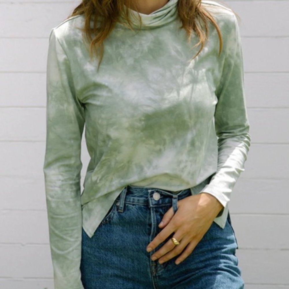 Tradlands Turtleneck Monty Tie Dye Green Sage NWT XXS